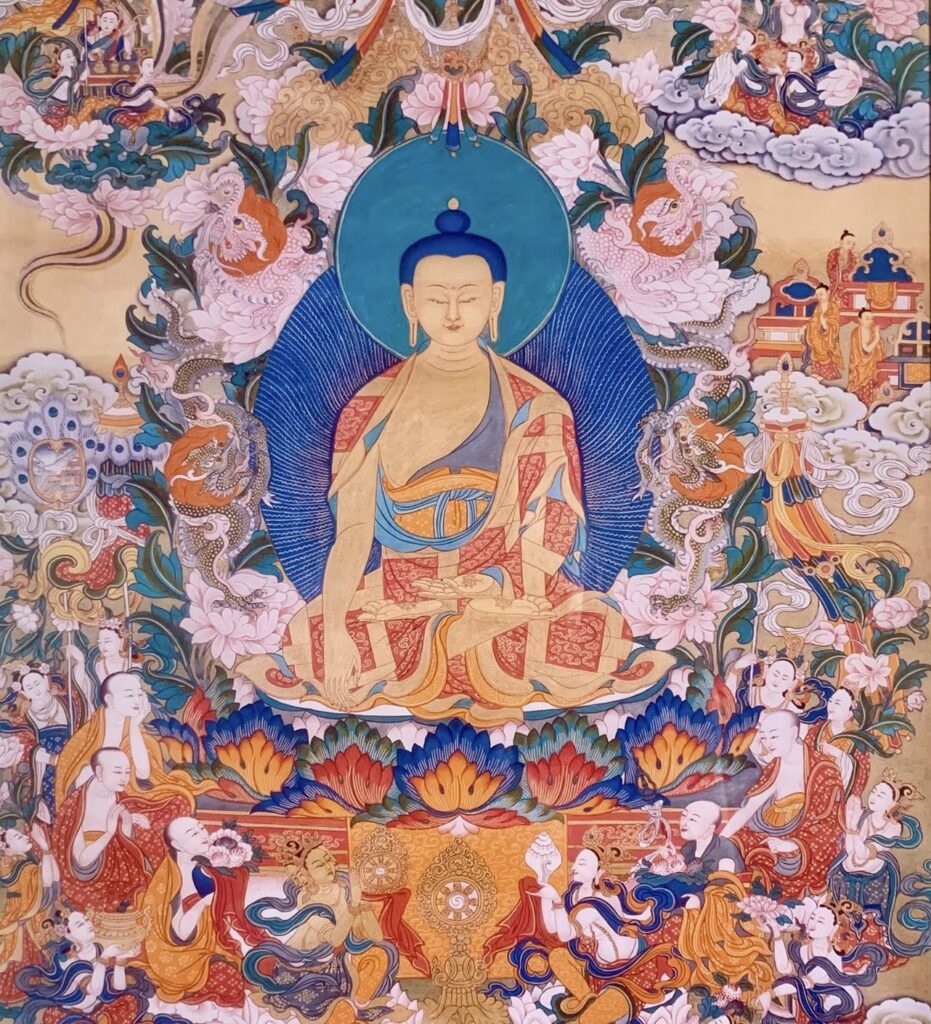 A tangka depicting Buddha Shakyamuni
